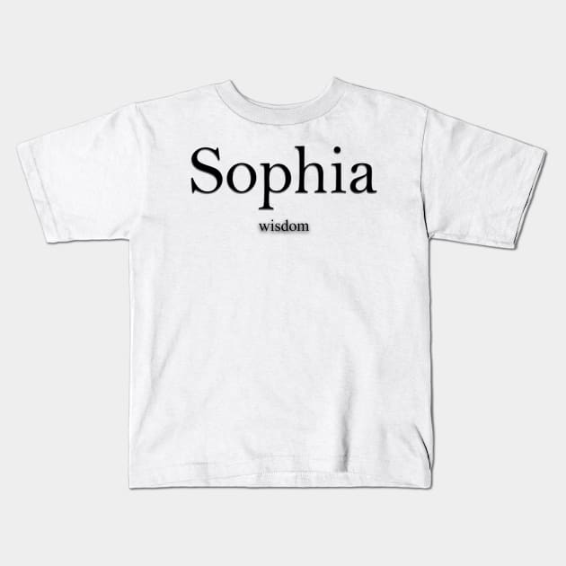Sophia Name meaning Kids T-Shirt by Demonic cute cat